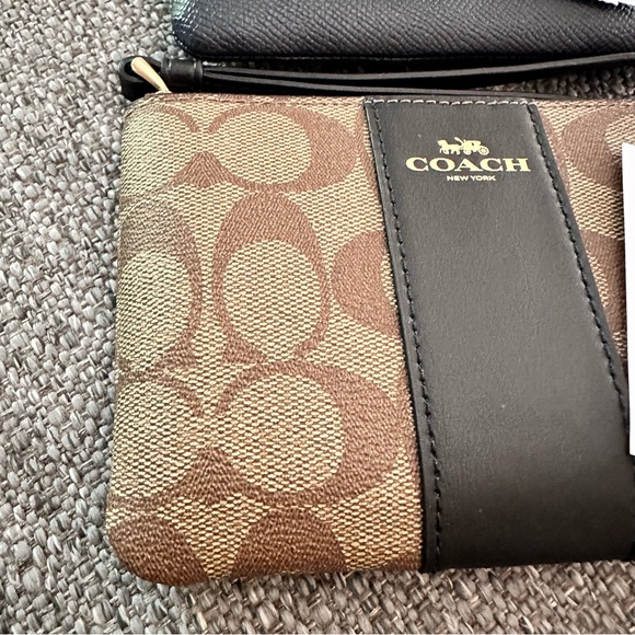 NWT (2) COACH WRISTLETS brown and navy blue - Picture 10 of 11